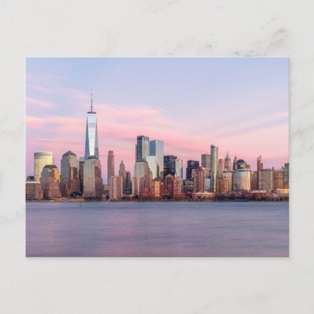 New York Evening Skyline Vykort (Framsida)