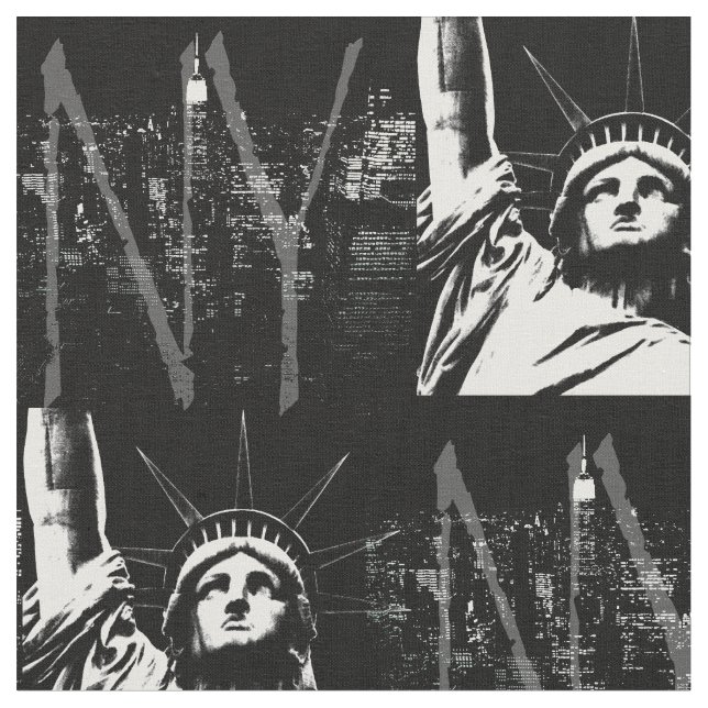 New York Fabric NYC Landmark Fabrics Tyg (Närbild)
