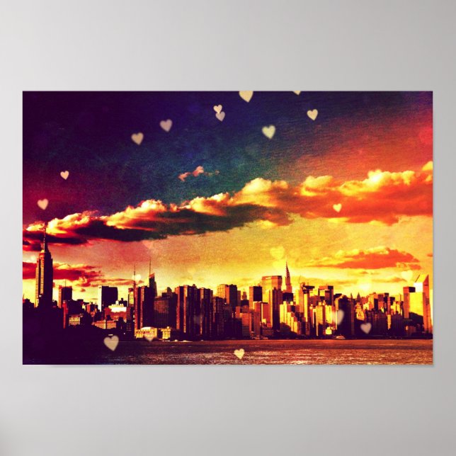New York Fairy Tale - Skyline Hearts Poster (Framsidan)