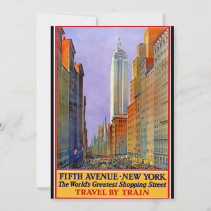 New York, Femte Avenue, Vintage affisch Kort