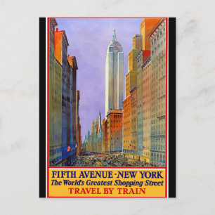 New York, Femte Avenue, Vintage affisch Vykort