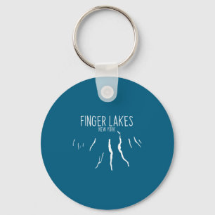 New York Finger Lakes Kartdesign _1 Nyckelring