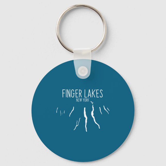 New York Finger Lakes Kartdesign _1 Nyckelring (Framsida)