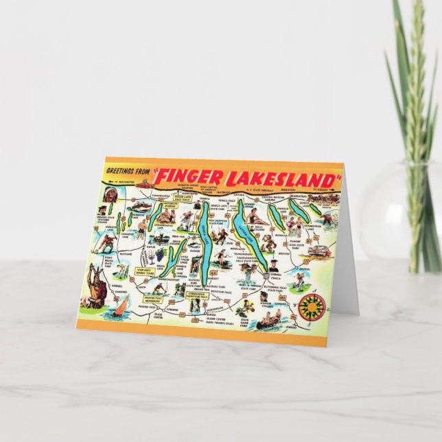 New York Finger Lakes-kort Kort (Framsida)