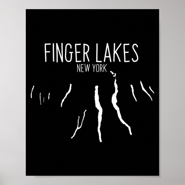 New York Finger Lakes Map Design _1  Poster (Framsidan)