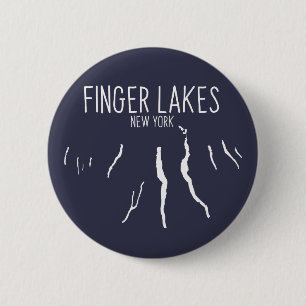 New York Finger Sjöar Karta Design Knapp
