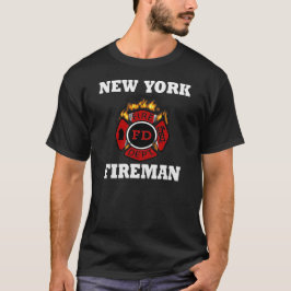 New York Fireman Symbol Flames Tee Shirt