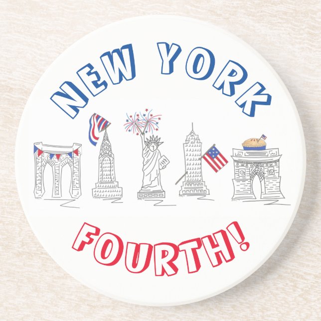 New York Fjärde NYC Patriotic Jultius 4:e miljömär Underlägg (Framsidan)