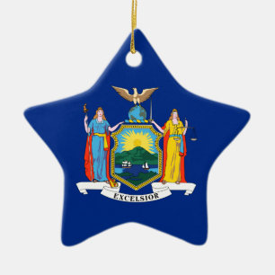 New York-flagga, Empire State, amerikanska kolonie Julgransprydnad Keramik