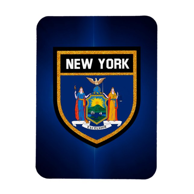 New York Flagga Magnet (Vertikal)