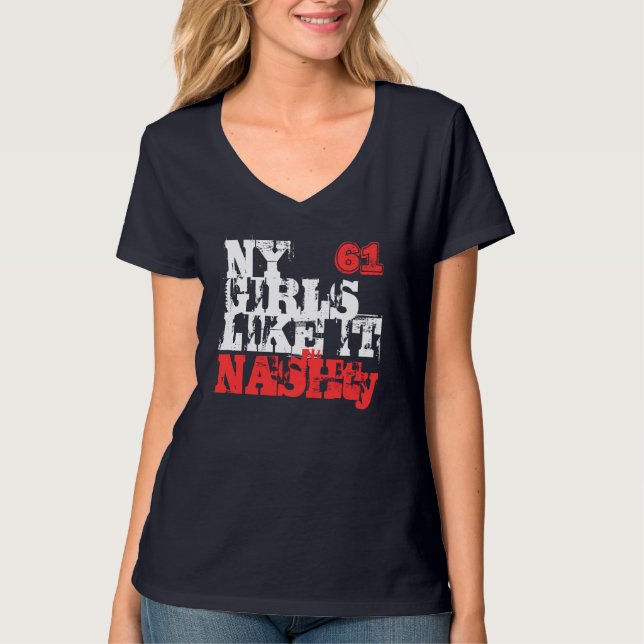 New York flickanågot liknande det Nashty T-tröja T Shirt (Framsida)