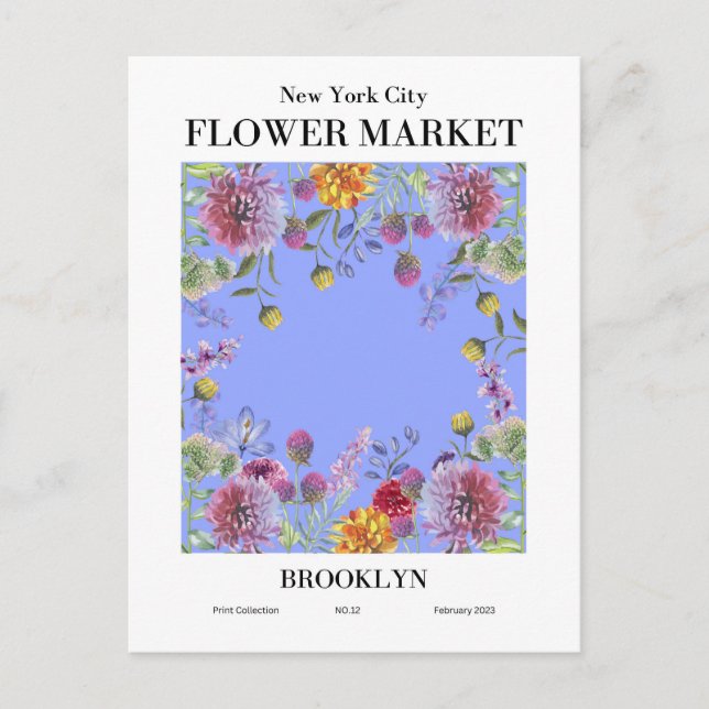 New York Flower Market, Brooklyn vykort (Framsida)
