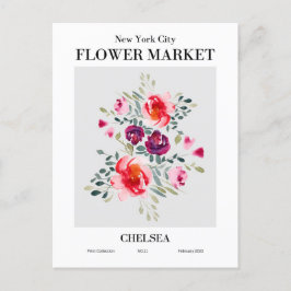 New York Flower Market, Chelsea Postcard Vykort