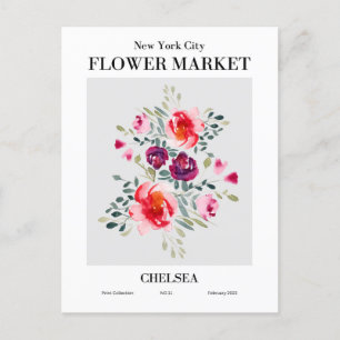 New York Flower Market, Chelsea Postcard Vykort