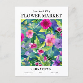 New York Flower Market, Chinatown Postcard Vykort