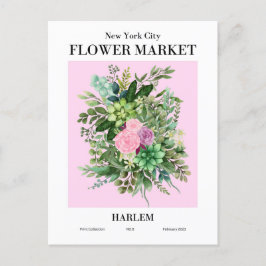 New York Flower Market, Harlem Postcard Vykort