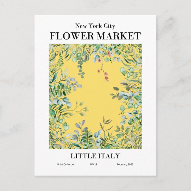 New York Flower Market, Little Italien Postcard Vykort (Framsida)