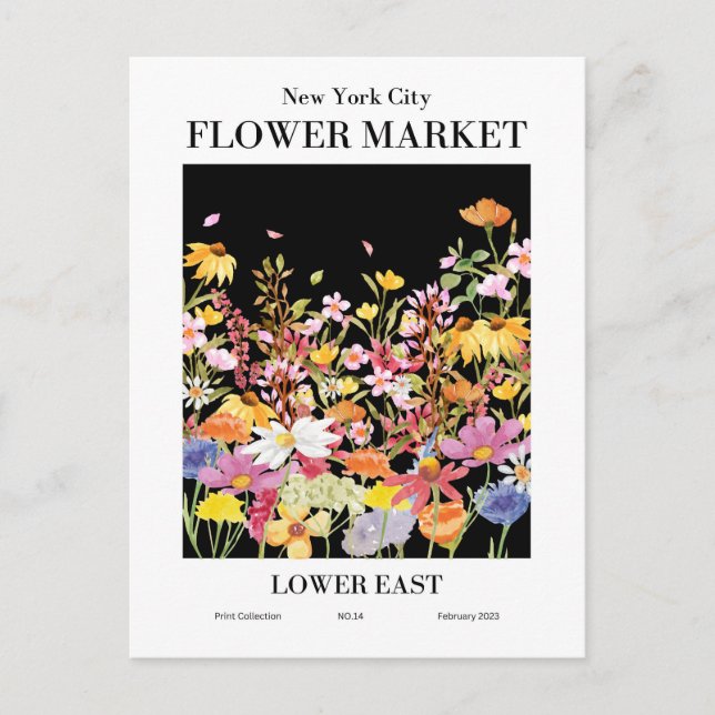 New York Flower Market, Lower Öster vycard Vykort (Framsida)