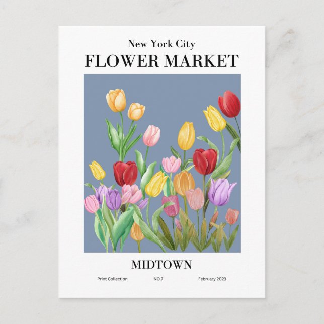 New York Flower Market, Midtown Postcard Vykort (Framsida)