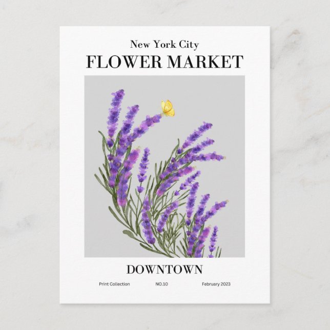 New York Flower Market, vykort i centrala staden (Framsida)