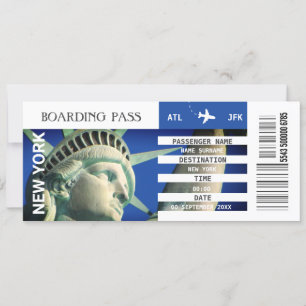 New York-flygplans ombordstigningskort i helg Inbjudningar
