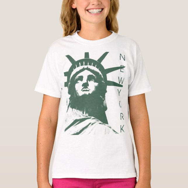 New York för barnfrihetsgudinnantröja skjorta Tee Shirt (Framsida)
