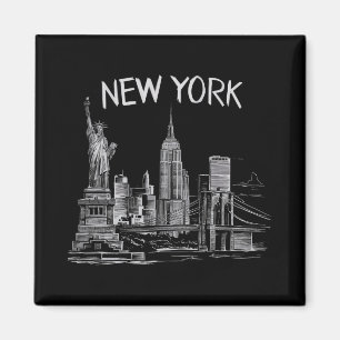 New York För Män Kvinnor Ny Stad Vintage Urban Nyc Magnet