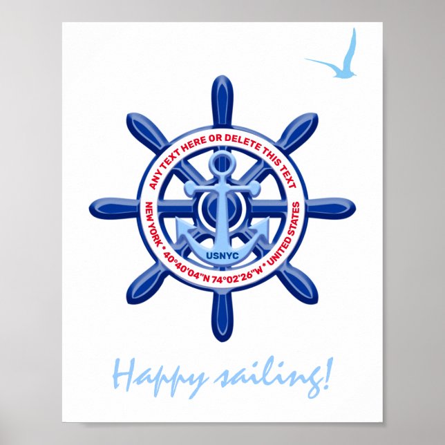 New York, Förenade Stater, Anpassade, Sea Travel Poster (Framsidan)