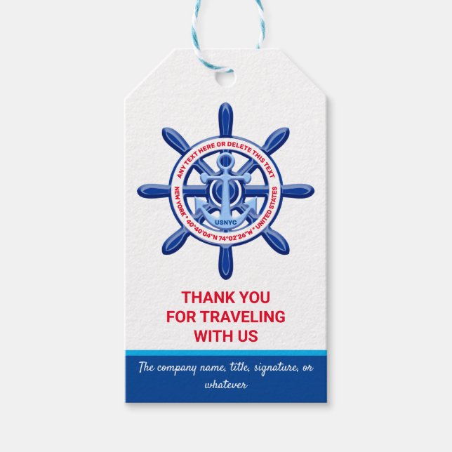 New York, Förenade Stater, Anpassade, Sea Travel Presentetikett (Framsidan)