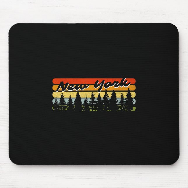 New York Forest Sunset Trees Cabin Theme Souvenir  Musmatta (Framsidan)