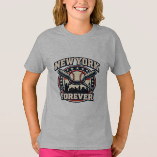 New York Forever – Vintage Baseboll Skyline T Shirt