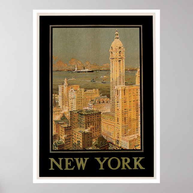 New York från Glasgow Poster (Framsidan)
