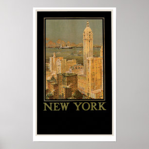 New York från Glasgow vid ankra fodrar Poster