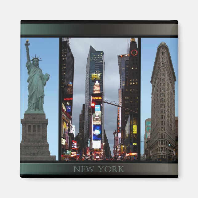 New York Fridge Magnet NY Souvenir Magnet (Framsidan)