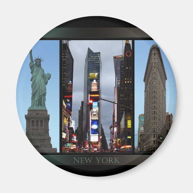New York Fridge Magnet NY Souvenir Magnet (Framsidan)