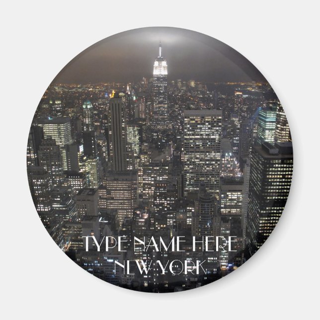 New York Fridge Magnet Personlig NYC Magnet (Framsidan)