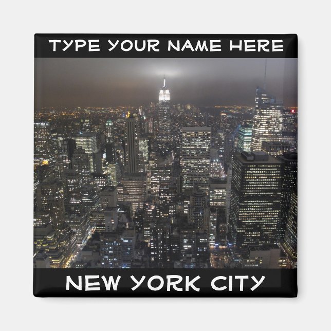 New York Fridge Magnet Personlig NYC Magnet (Framsidan)