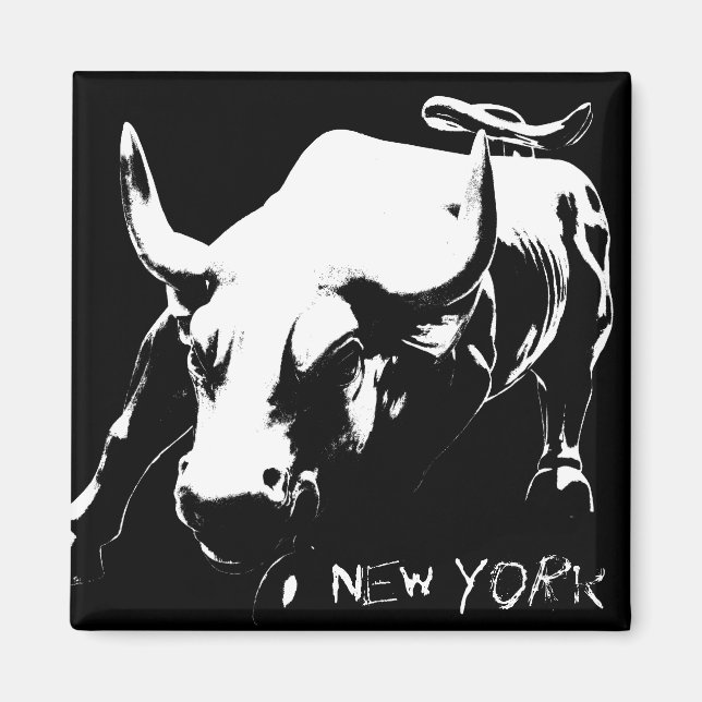 New York Fridge Magnets Bull Statue NYC Souvenirs Magnet (Framsidan)