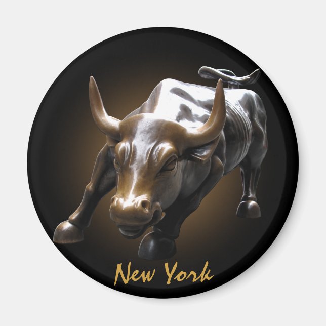 New York Fridge Magnets Bull Statue NYC Souvenirs Magnet (Framsidan)