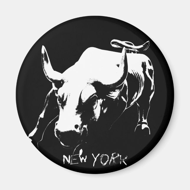 New York Fridge Magnets Bull Statue NYC Souvenirs Magnet (Framsidan)