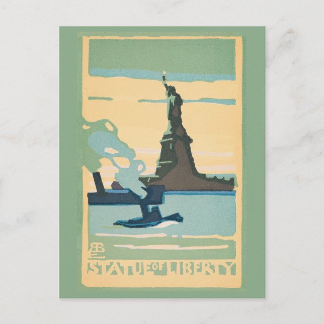 New York - Frihetsgudinnan (1916) Vykort (Framsida)