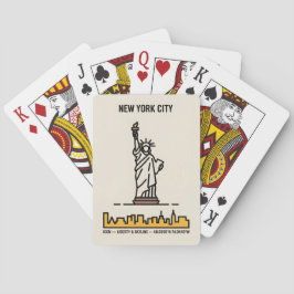 New York Frihetsgudinnan Line Art Minimalist Casinokort