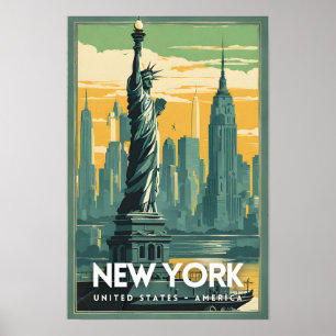 New York Frihetsgudinnan Nostalgic Poster