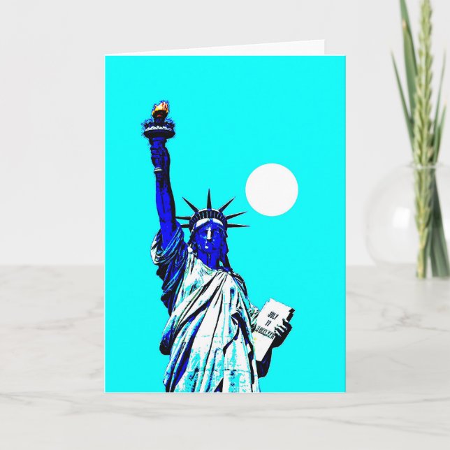 New York Frihetsgudinnan Pop Art Kort (Framsida)