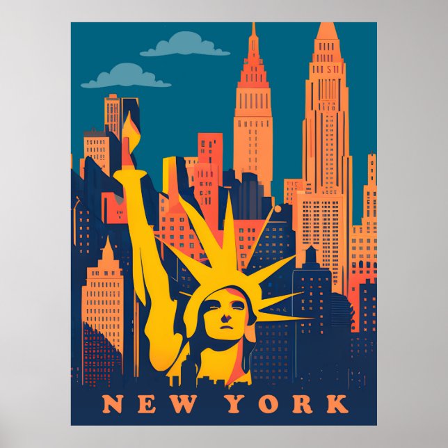 New York, Frihetsgudinnan, Resa Poster (Framsidan)