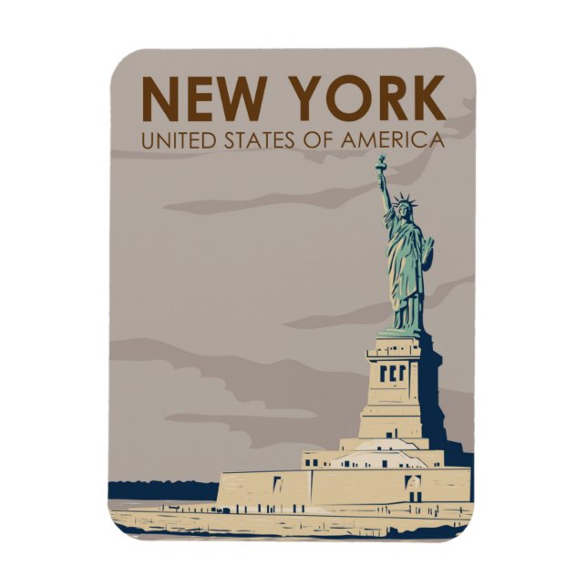 New York Frihetsgudinnan Retro Magnet (Vertikal)