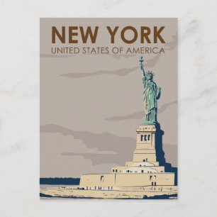 New York Frihetsgudinnan Retro Vykort