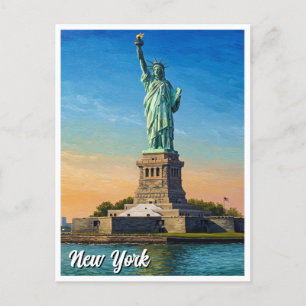 New York Frihetsgudinnan Travel Vykort