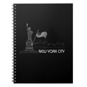 New York - Frihetsgudinnan USA flagga Anteckningsbok