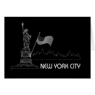 New York - Frihetsgudinnan USA flagga Hälsningskort
